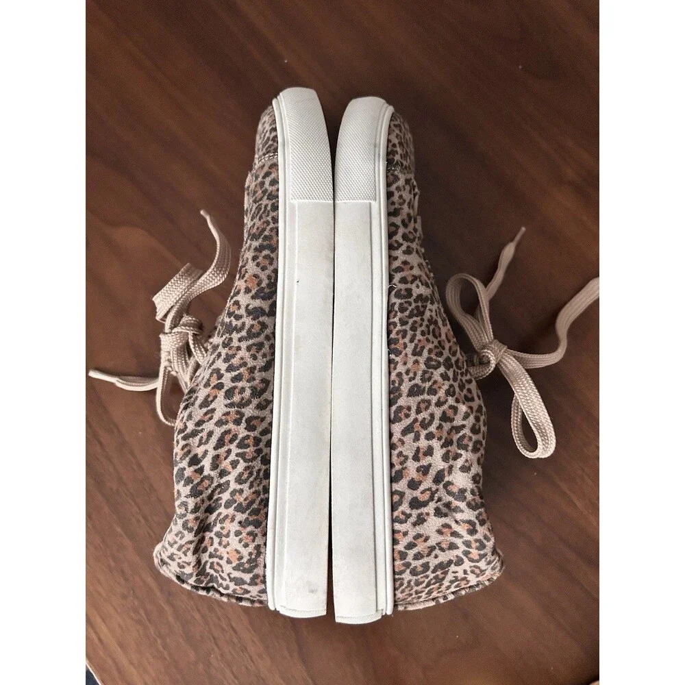 GAP Kids Leopard Animal Print Low Top Canvas Lace-Up Sneakers Unisex Kids 3